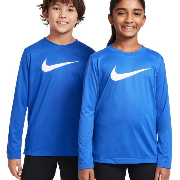 NWT Nike Big Kids Legend Dri-fit Long-Sleeve T-Shirt - Game Royal - Picture 1 of 3